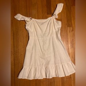 Off white/beige linen mini dress